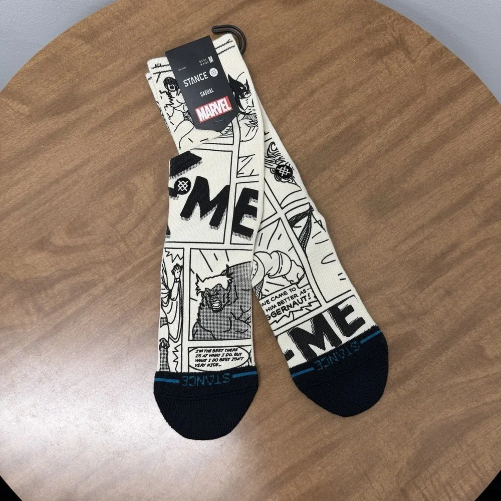 Stance Marvel Good vs bad Crew Socks X-Men Comic books Sz Med black and‎ white